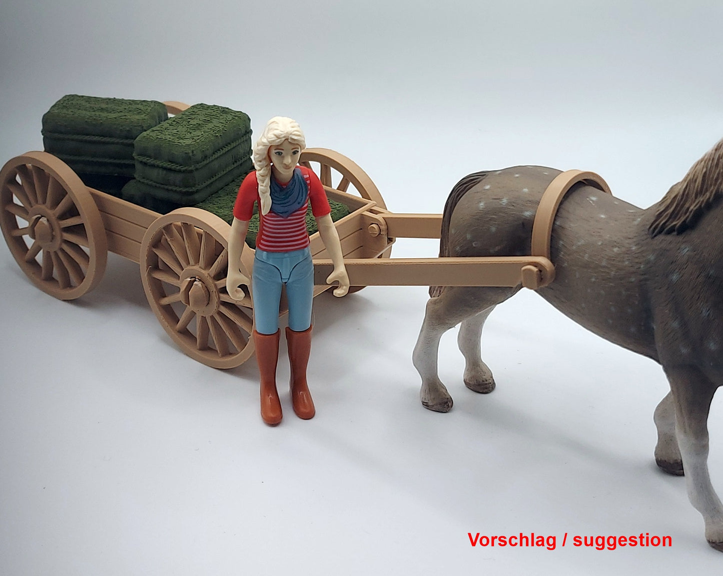 Kutsche für Heu und Stroh Ballen passend für Schleich