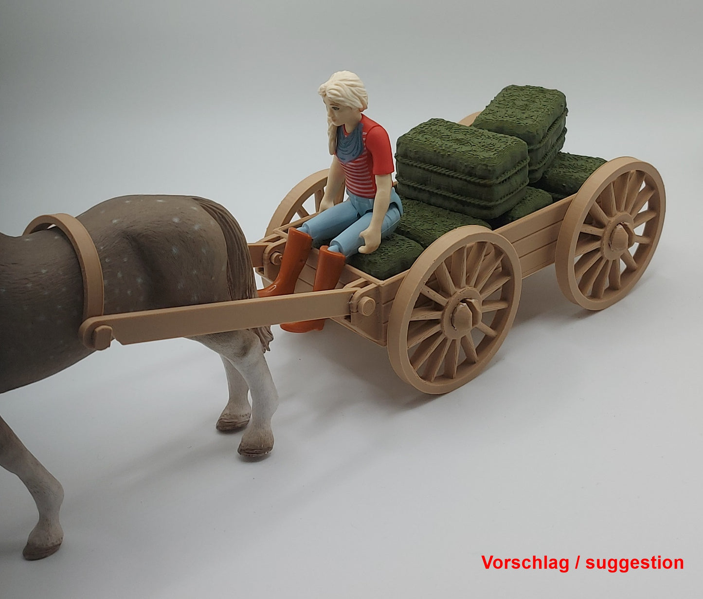 Kutsche für Heu und Stroh Ballen passend für Schleich