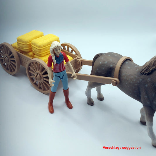Kutsche für Heu und Stroh Ballen passend für Schleich