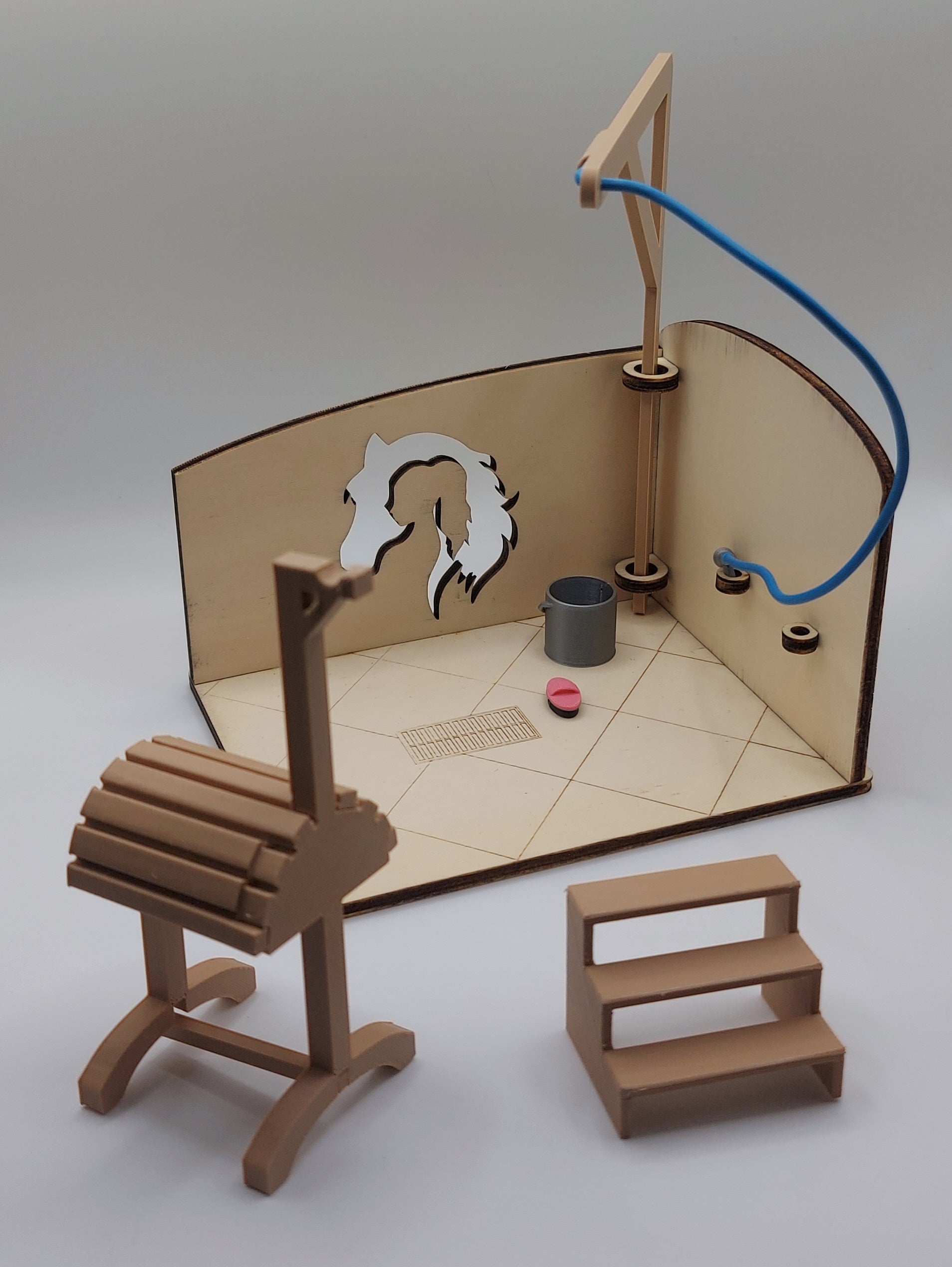 Realistischer Pferde Waschplatz für Schleich-Spielzeug | Passend für Schleich