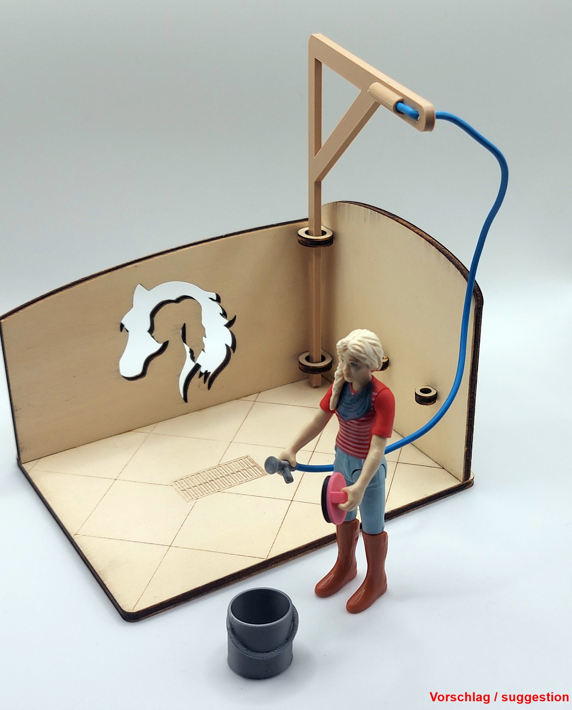 Realistischer Pferde Waschplatz für Schleich-Spielzeug | Passend für Schleich