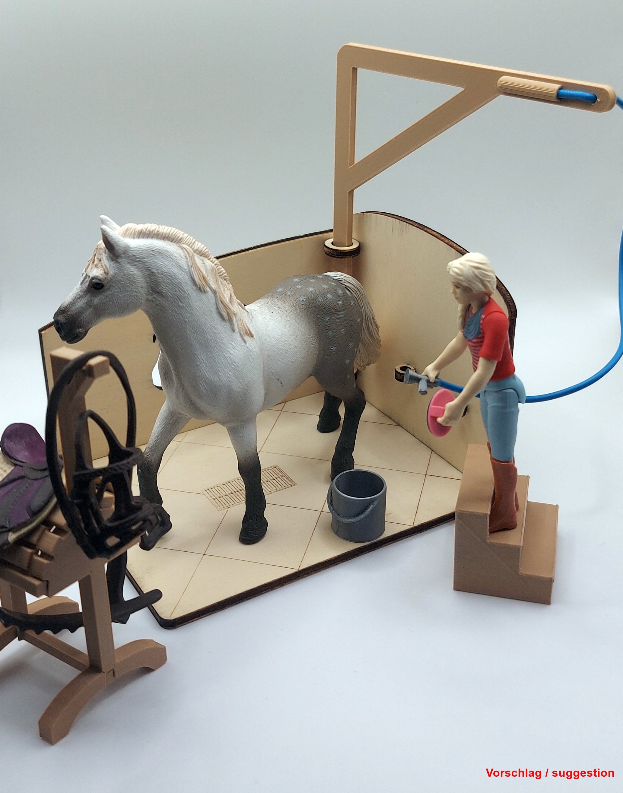 Realistischer Pferde Waschplatz für Schleich-Spielzeug | Passend für Schleich