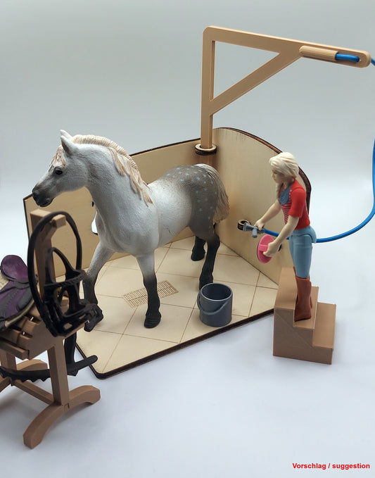 Realistischer Pferde Waschplatz für Schleich-Spielzeug | Passend für Schleich
