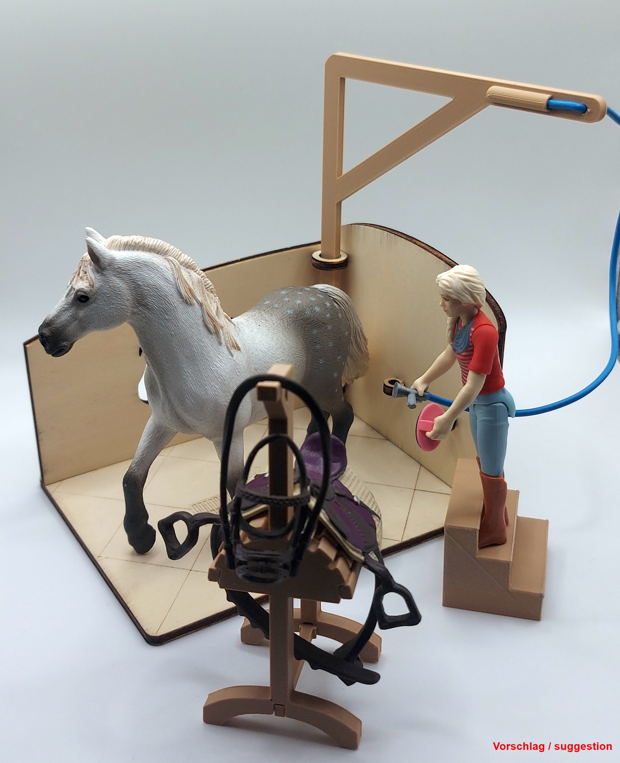 Realistischer Pferde Waschplatz für Schleich-Spielzeug | Passend für Schleich